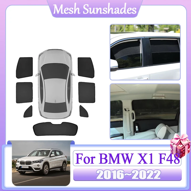 

For BMW X1 F48 2016 2017 2018~2022 Car Mesh Sun Shade Magnetic Sunshade Window Heat insulation Anti-UV Privacy Auto Accessories