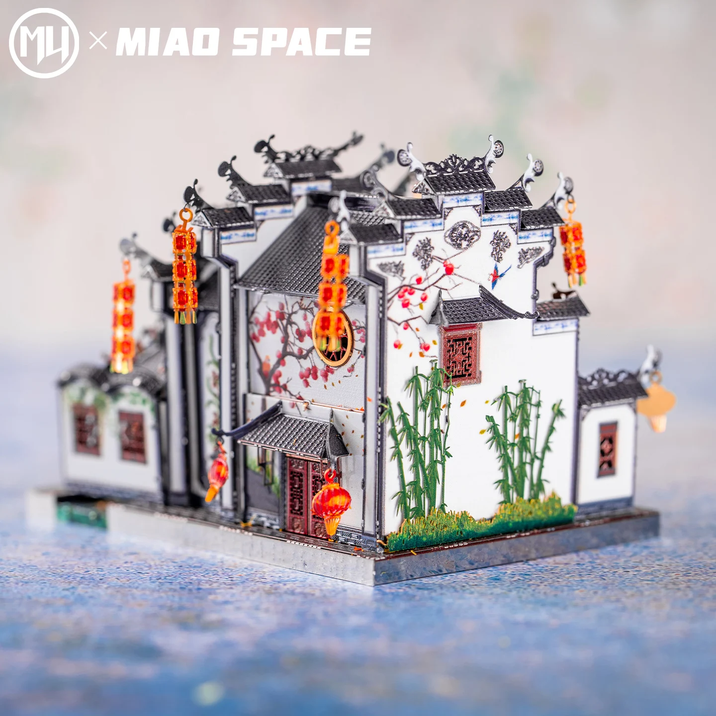 Puzzle 3D in Metallo MU Architettura del Giardino, Giocattolo Fai-da-Te Artigianale, Ornamento da Scrivania, Regalo di Compleanno per Fidanzata