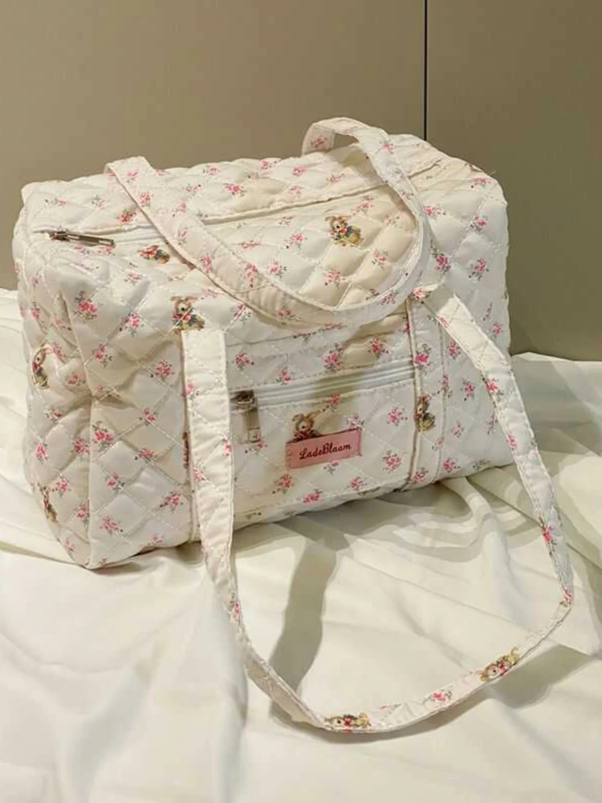 

Large Capaci Floral Tote Bag Student Commuter ort Trip Bag Storage Bag New 2025 White ra Canvas oulder Handbag