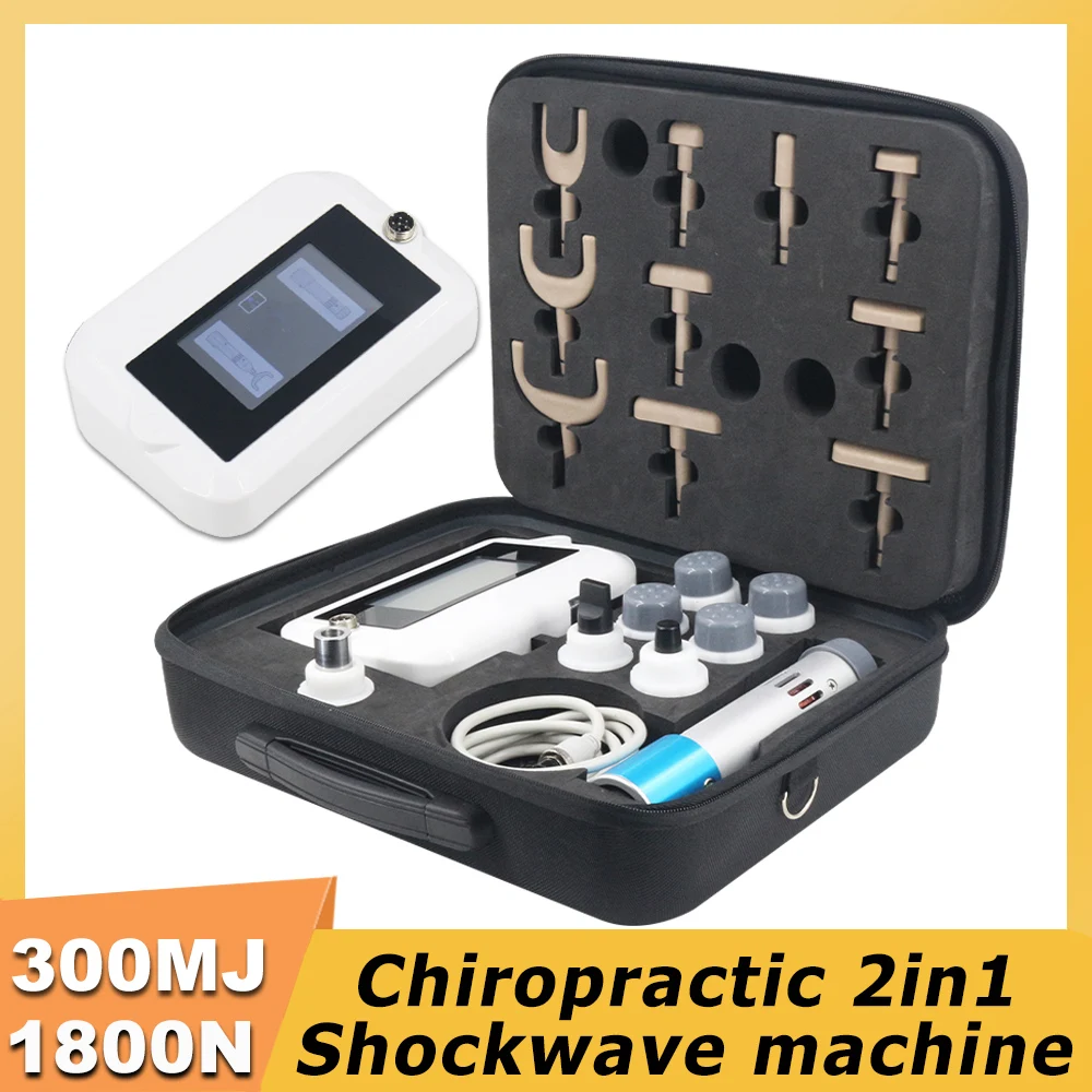 

300MJ Shockwave Therapy Machine Electric Chiropractic Correction Gun ED Treatment Sport Injuries Pain Relief Spinal Massager