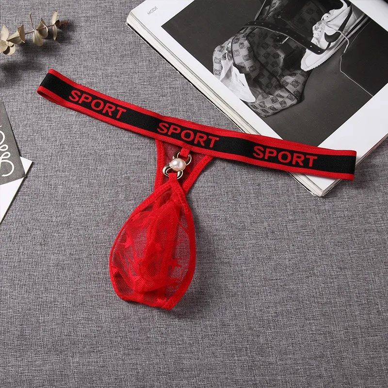 

Мужское нижнее белье Ультратонкие дышащие прозрачные сетчатые стринги с низкой посадкой и U-образным вырезом