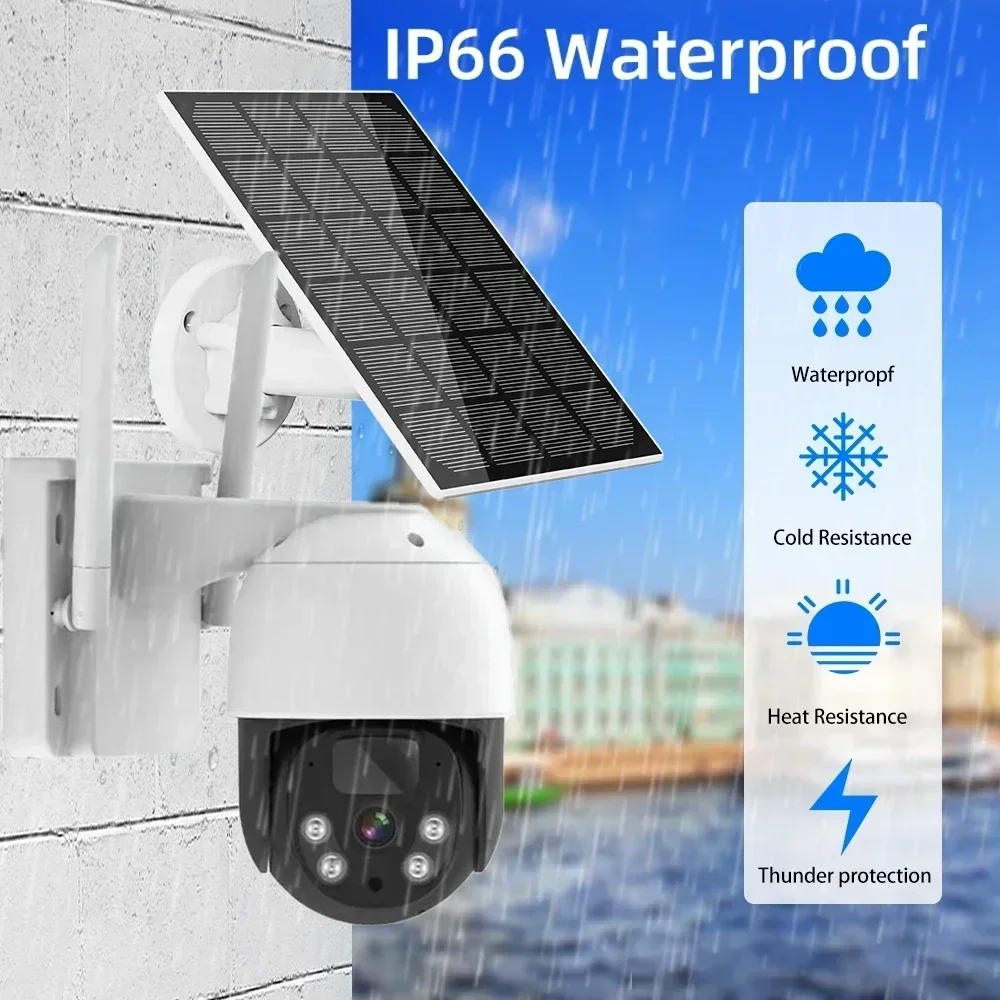 Low-power 5MP WiFi Videobewakingscamerasysteem 10CH P2P WIFI NVR Set 2Audio Auto Tracking CCTV Zonnecamera's Beveiligingskit