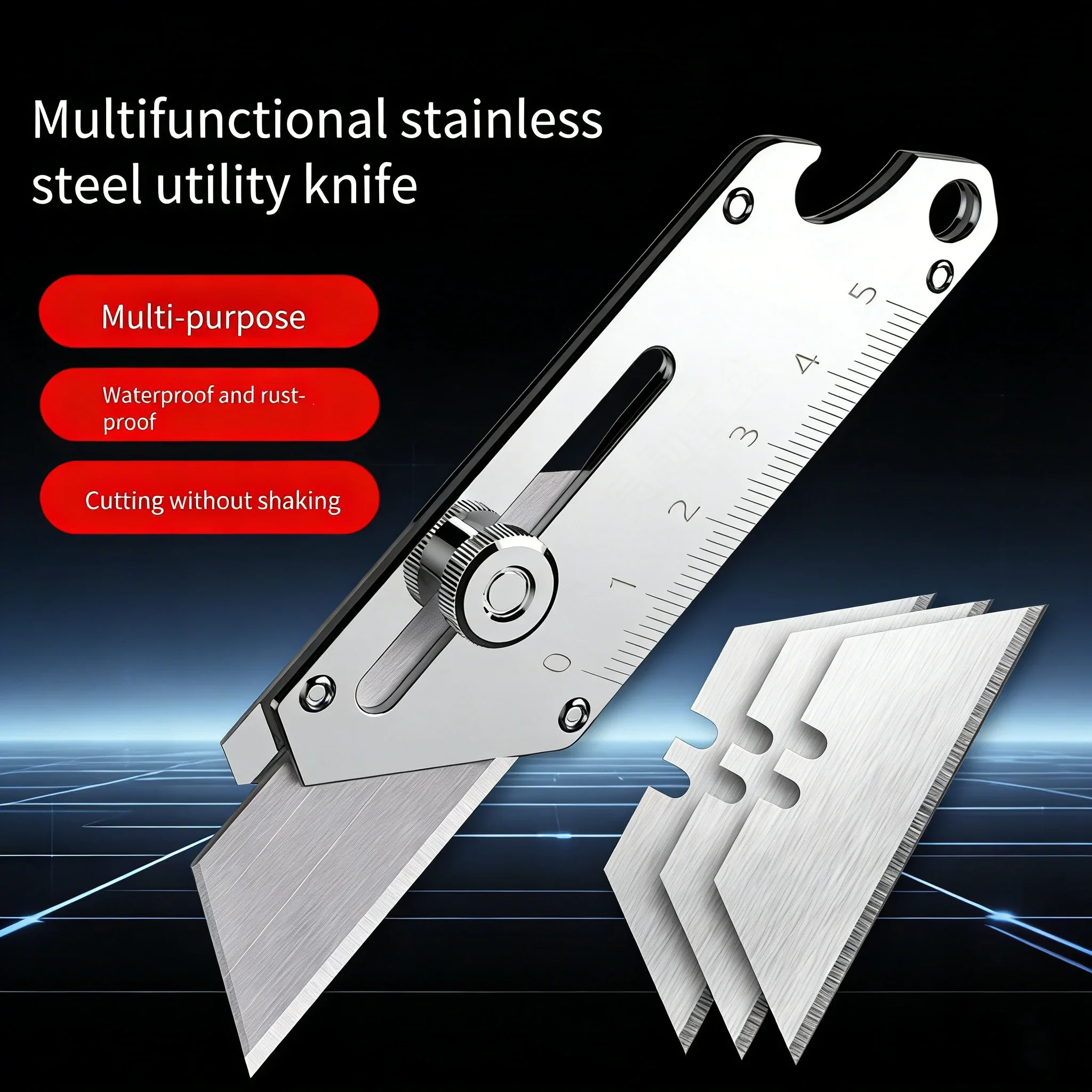 All-Steel Industrial Utility Knife | Heavy Duty Wallpaper & Craft Cutter | Professional Multifunction Tool