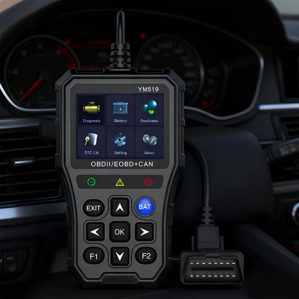 

2025 Check Engine System Fault Code Scanner Battery Tester Multi-language YM519 Code Reader OBD2 Code Reader Car Diagnostic Tool