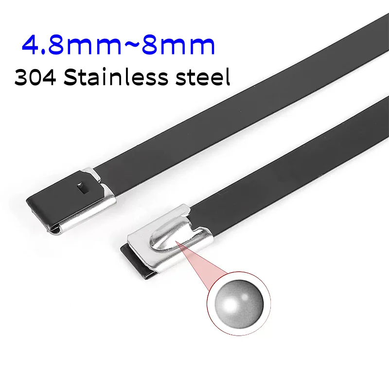 metal 304# Stainless steel  black cable ties high temperature resistance oxidation resistance Self-locking Wire Buckles
