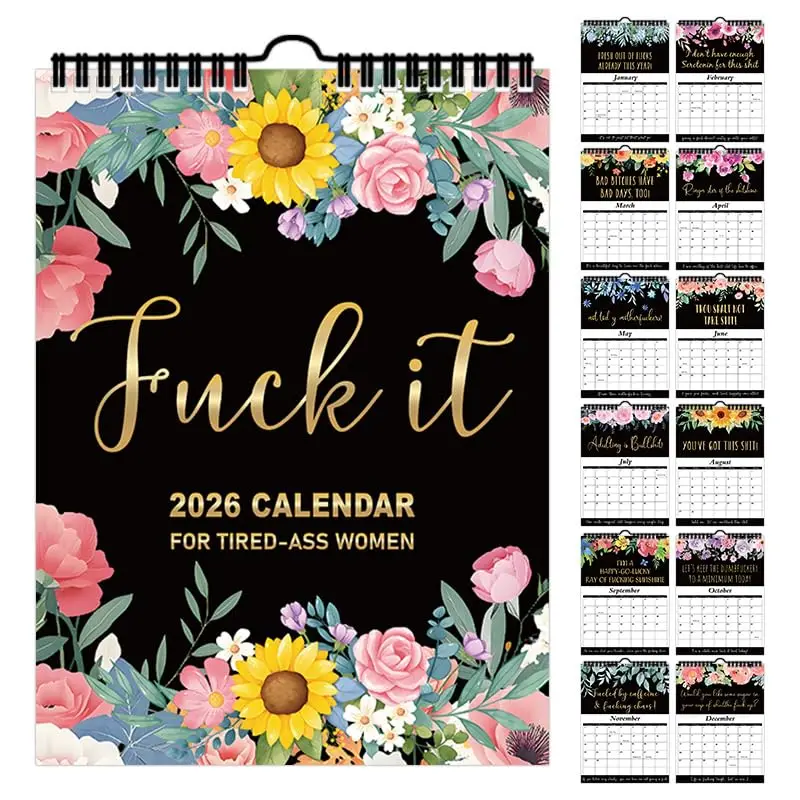 

2026 Fun Wall Calendar For Tired Women Monthly Planner For Home Office Decoration Christmas Gift For Women