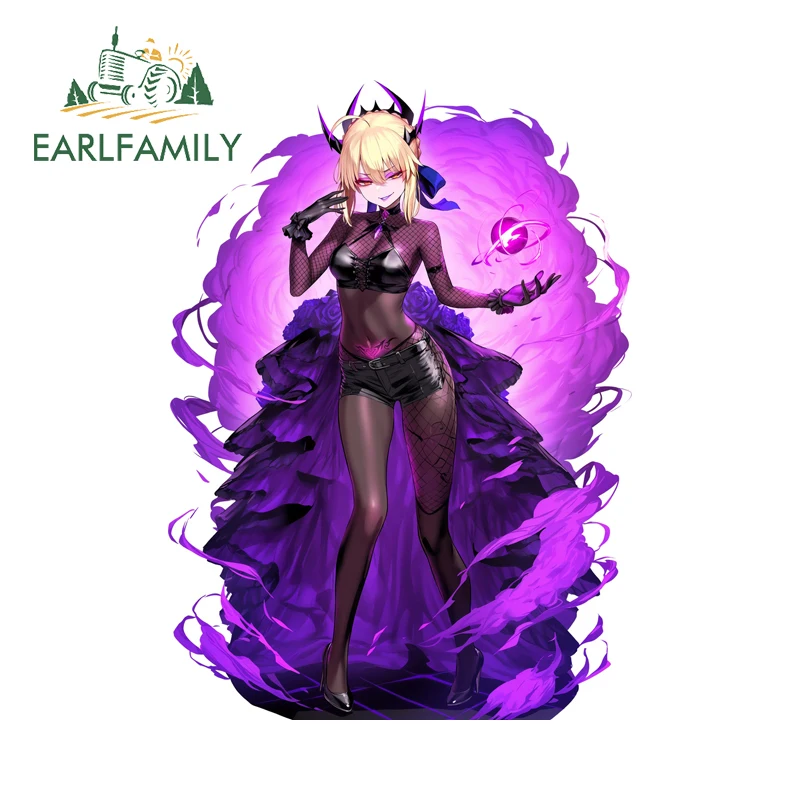 EARLFAMILY Purpled Princess Car Sticker Beautiful Succubus Decal Scratch-Proof Air Conditioner Bumper Car Door Protector