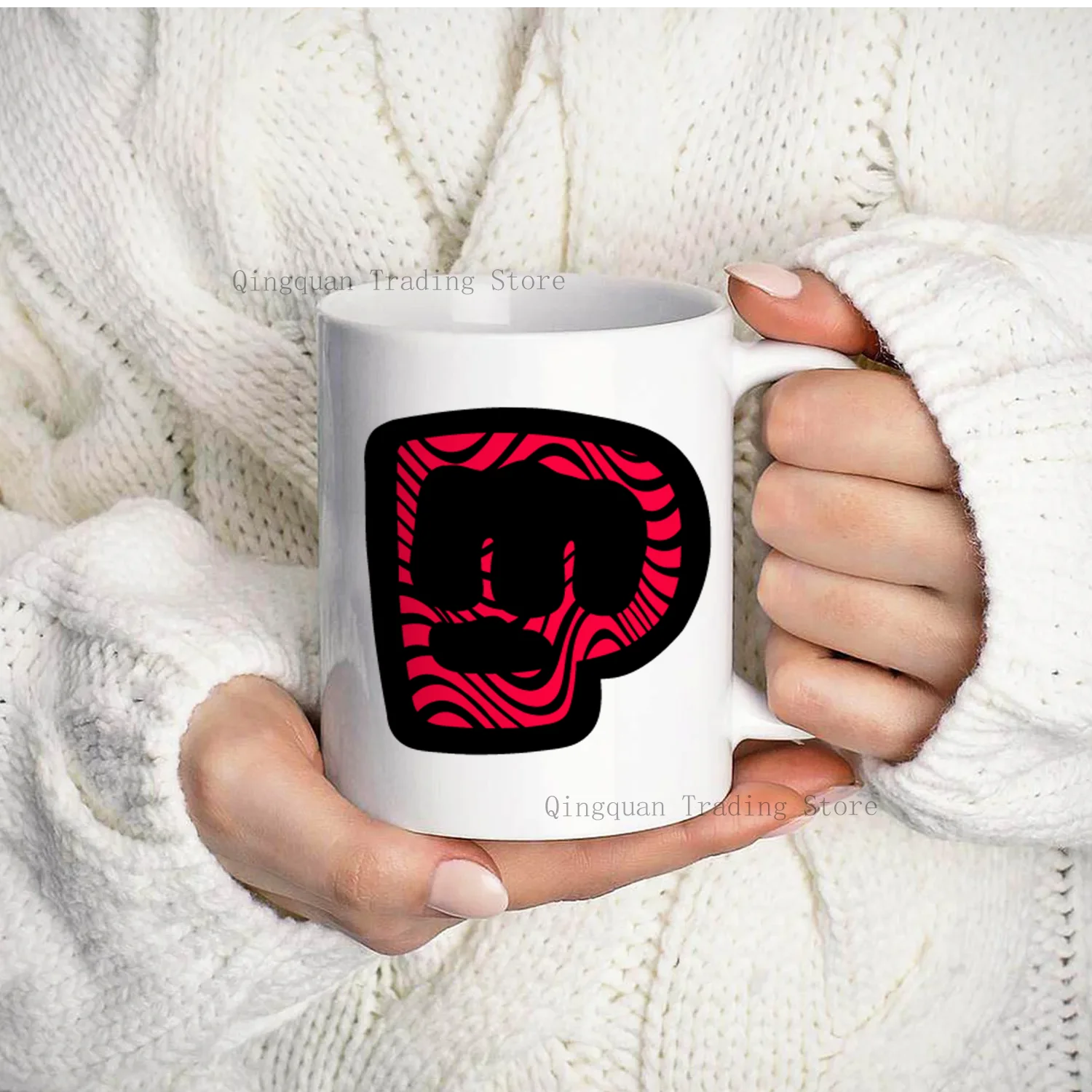 Pewdiepie Red  Enamelled cup Coffee Mug 11oz Ceramic Coffee Tea Cocoa Cup Handle Tea Drink Cup