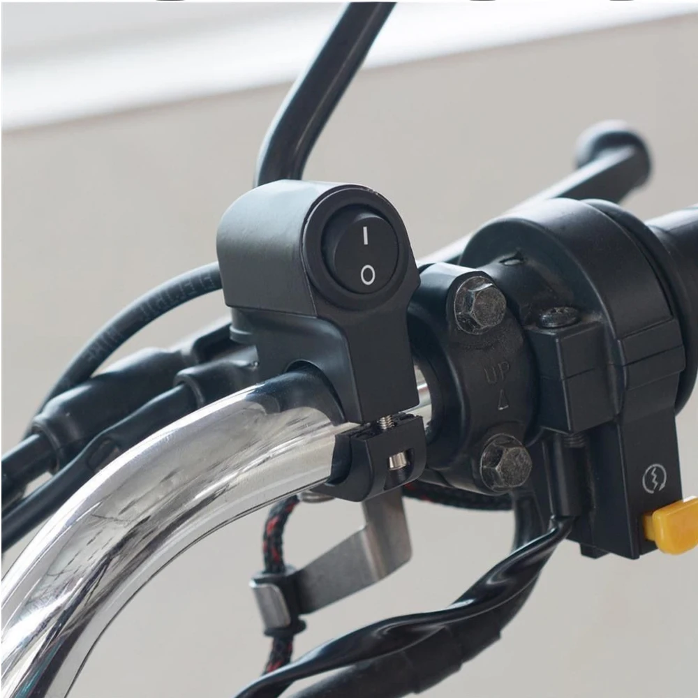 3 Gear Waterproof Handlebar Switch Flame Retardant ABS For Motorcycle E-Bike Headlight Spotlight Fog Lamp Control Button