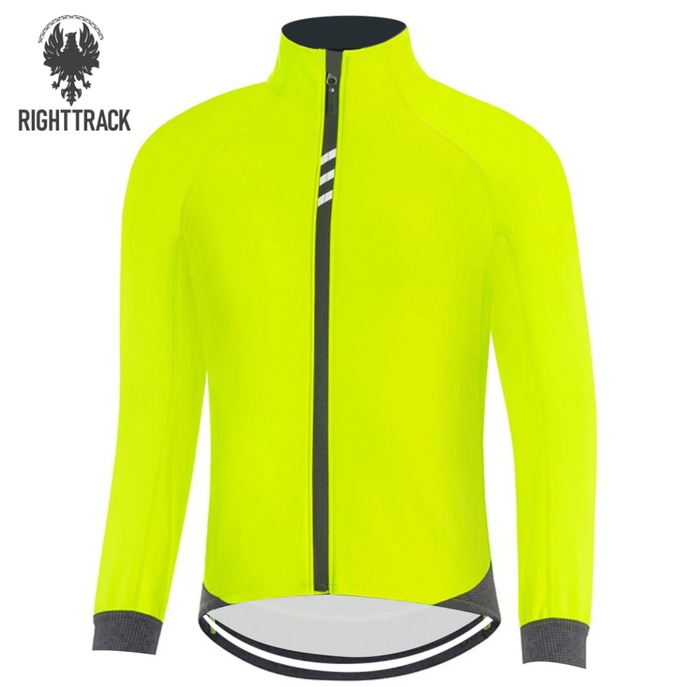 Men\'s Winter Cycling Jersey GoreRacing Style Fluor Long Sleeve Thermal Fleece Outdoor Jacket Cheap&Cheerful Bike Clothing