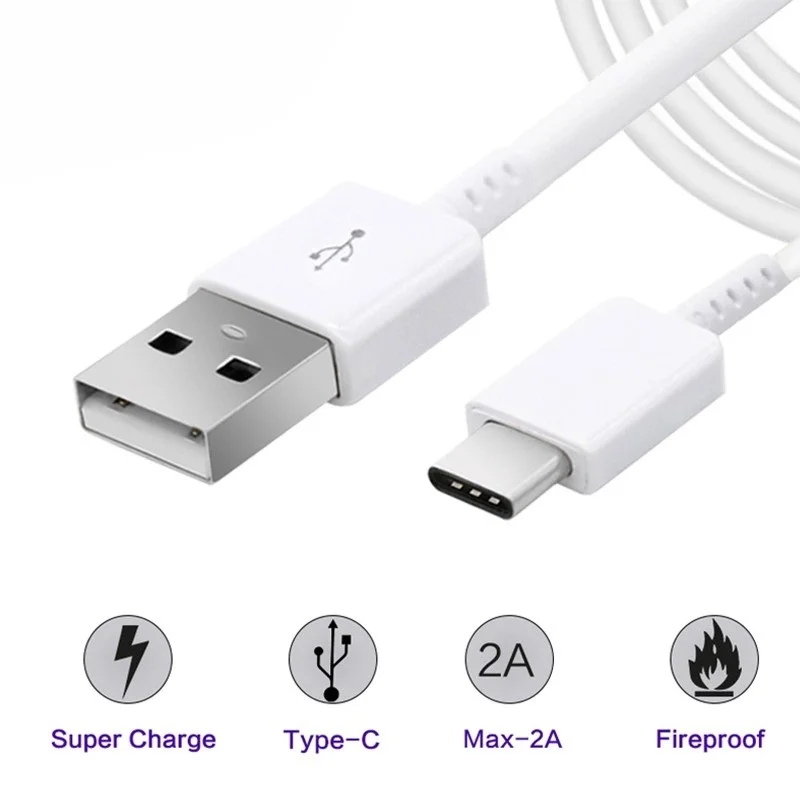 TYPE C Cable 1.2M 2M Fast Charger Data Line For Samsung Galaxy S8 S9 S10 S21 Ultra Note 8 9 10 A54 A53 5G A71 A52 A21S