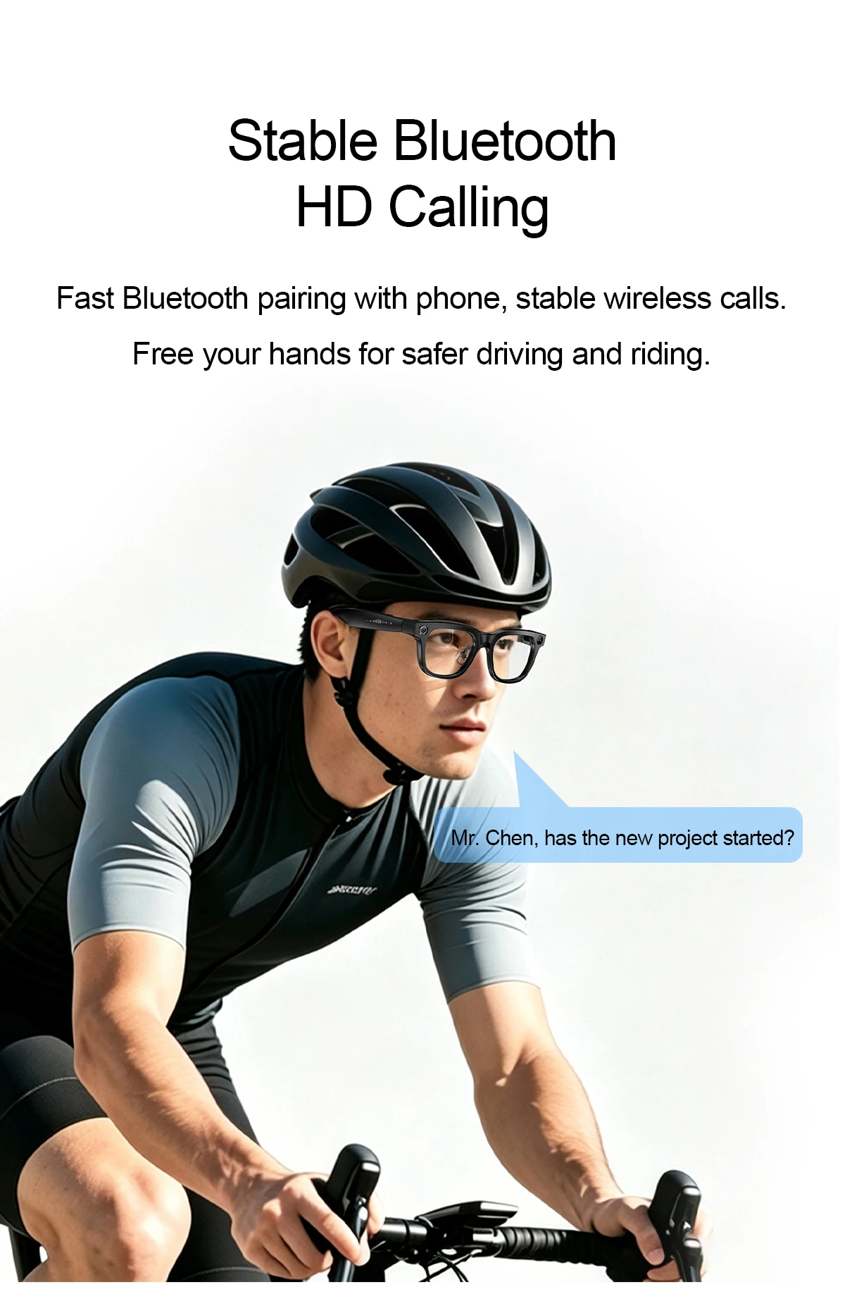 W660 HeyCyan AI-Powered Real-Time Translation Smart Glasses Music Player IP66 Waterproof Magnetic Charging Touch App Control