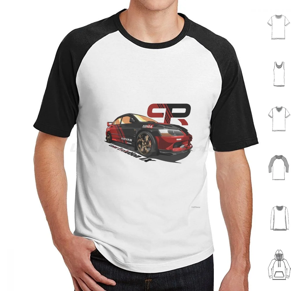 Lancer Evo Ix T Shirt Big Size 100% Cotton Lancer Evo Evo Ix Car Automotive Vehicle Rally Rallye Sedan Wagon Auto