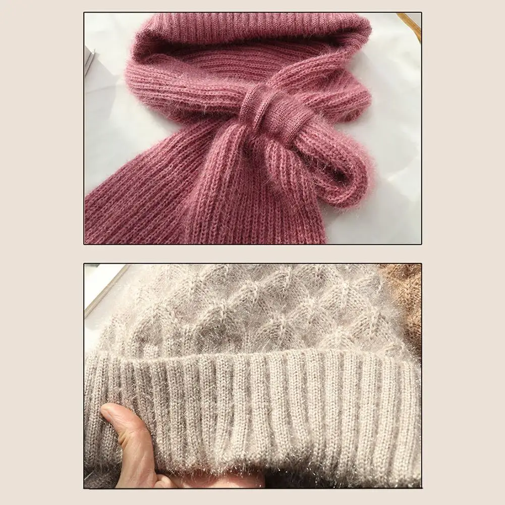 malha de inverno chapéu cachecol conjunto à prova de frio proteção de ouvido cachecol quente meninas gorros ciclismo à prova de vento senhoras ao ar livre bonés