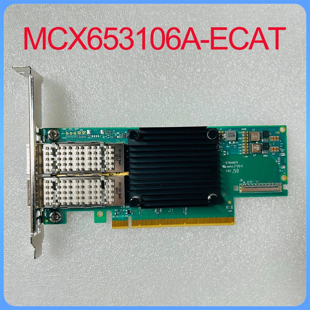 For Mellanox MCX653106A-ECAT CX6 100G dual-port 10 Gigabit network card IB card HPE P08355-001 HDR100 940QSFP56