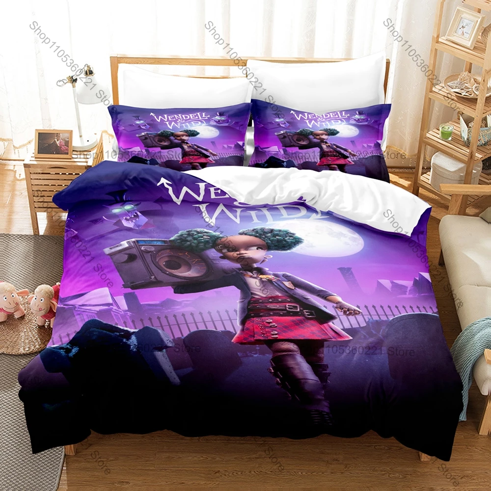 Movie Wendell & Wild 3PCS Bedding Set Cozy Microfiber Printed Bed Linens Duvet Cover with Pillowcase Unique Bedroom Decoration