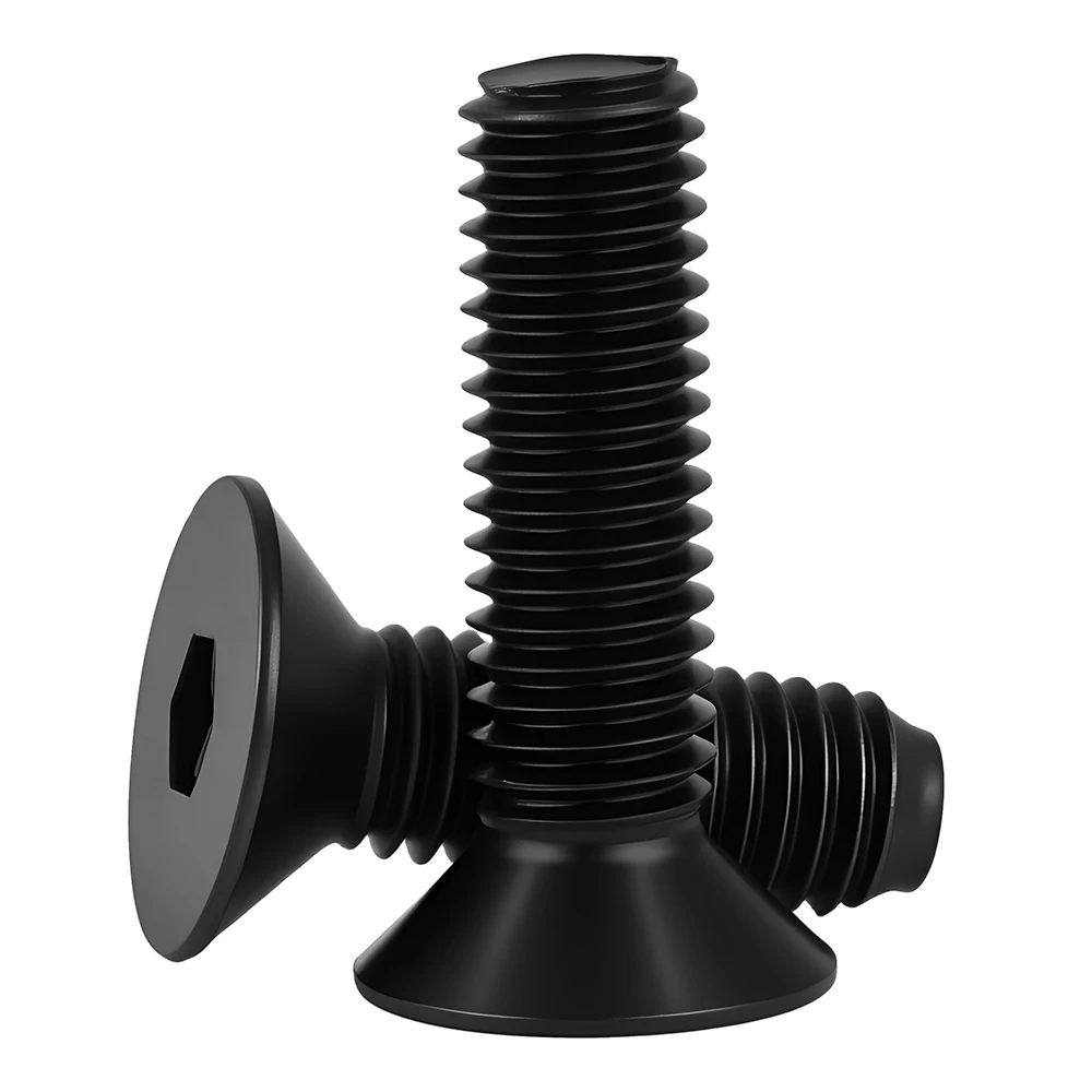 Black Grade 10.9 Steel Hex Socket Bolts DIN 7991 Hexagon Hex Socket Head Flat Countersunk Allen Screw  M2 M2.5 M3 M4M5M6M8M10M12