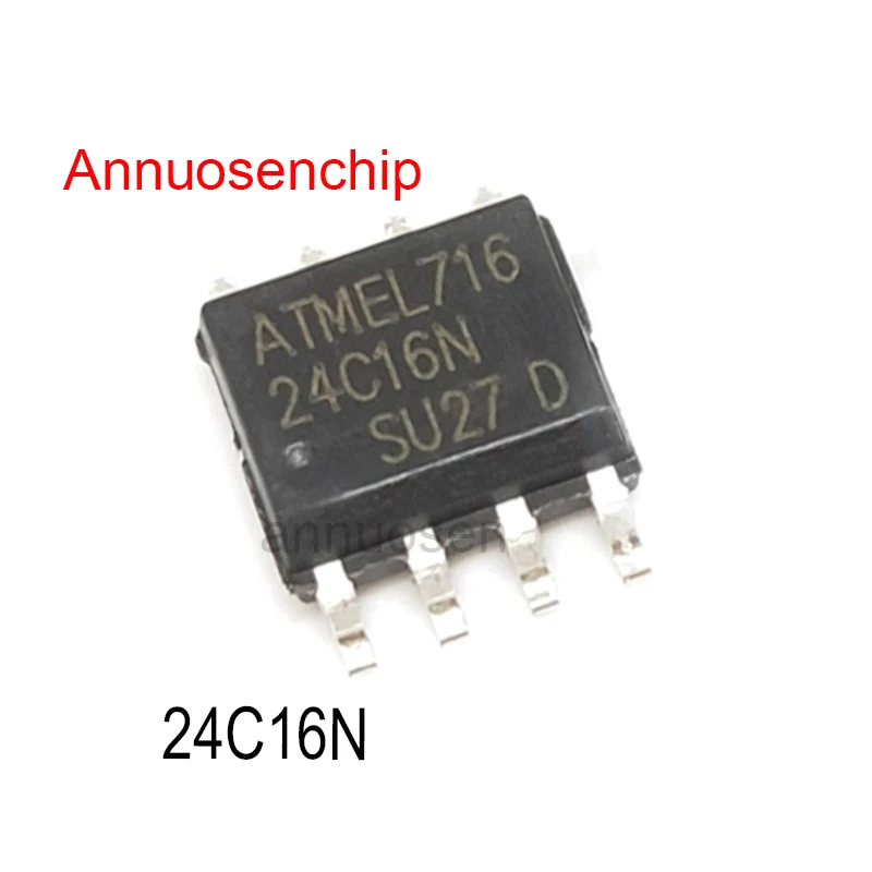 100PCS/lot New and Original IC memory 24C16 AT24C16N-10su-2.7 AT24C16 SOP-8 24C16N