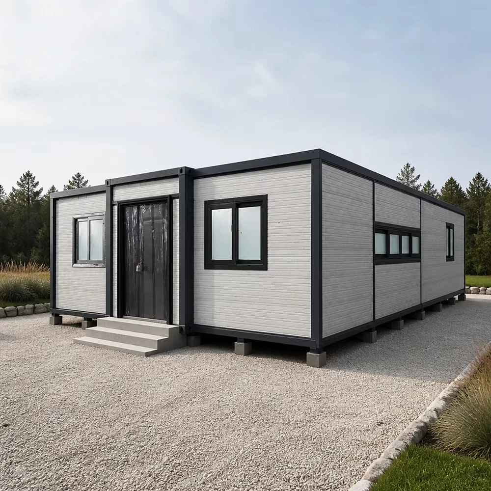 Modern Container House 20/30/40ft Solar Powered Prefab Mobile Home 3 Bed 1 Bath Laundry Terrace Insulated