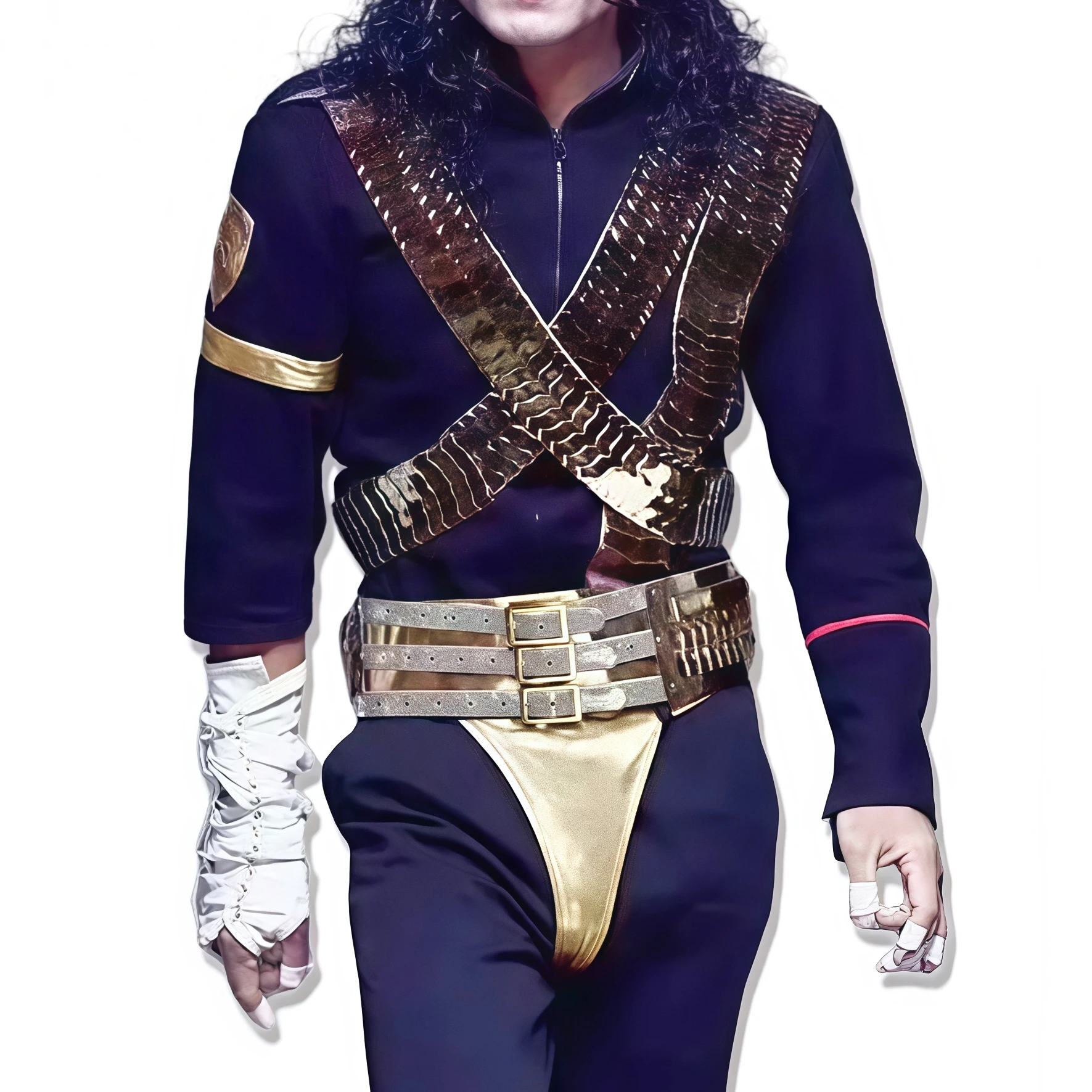 Impersonator Michael Jackson Bullet Belts Jam Dangerous Golden Leather Matel Handmade