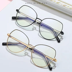 Full Rim Metal Frame Glasses For Female Round Shape Frame New Arrival Anti-Blue Light Optical Spectacles