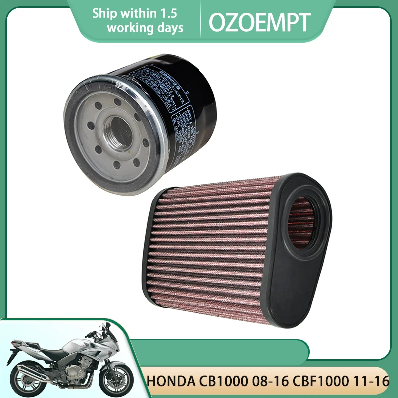 

OZOEMPT Motorcycle Air & Oil Filter Set Apply to HONDA CB1000 08-16 CBF1000 11-16