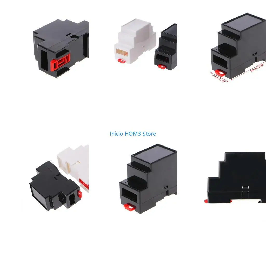 A5YD 2 Pcs 88x37x59mm Plastic Electronics Box Project for Case DIN PLC Junction