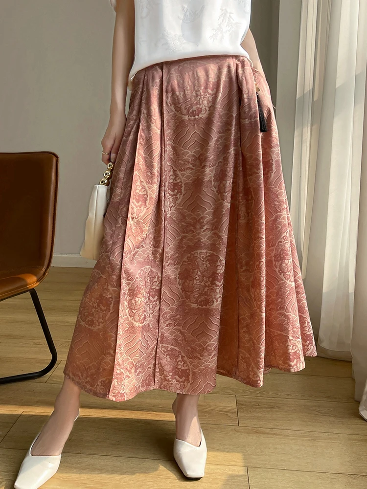 

Early Spring 2025 New Chinese Sle Floral Embroidery High Waist A-Line Skirt Women's Faionable Slimming Versatile Skirt