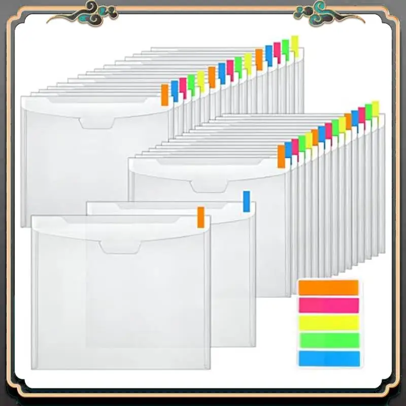 ASMA-36Pcs Scrapbook Organization With Buckle Design,With 100Pieces Multicolor Sticky Index Tabs For Holding 12X12inch Paper