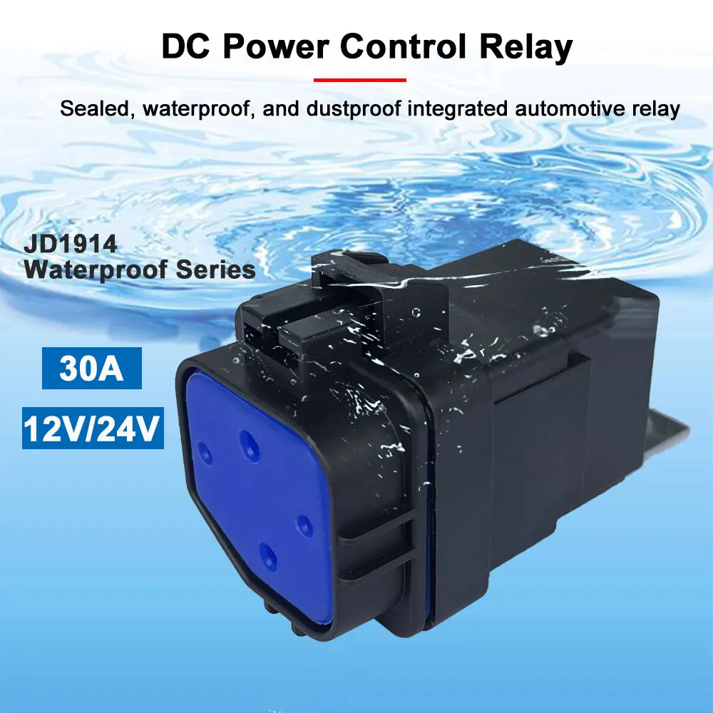 30A 12V 24V Uszczelnione wodoodporne zintegrowane przeciwpyłowe samochodowe przekaźnik mocy DC Wodoodporne gniazdo ze wspornikiem