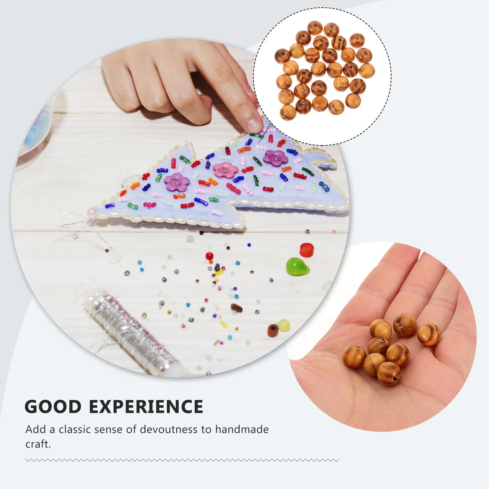 

100Pcs Colorful Bead Decorations Natural Finish Wooden Beads Smooth Perforated for DIY Bracelet Beads Jewelry Making Craft