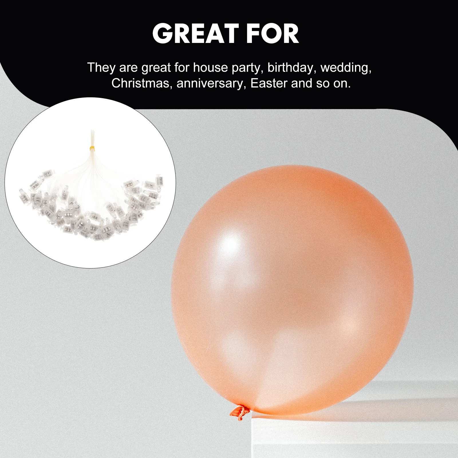 

50 Pcs Balloons White Light Lights Mini for Decoration Long Standby Time LED Small Glowing Interior Child