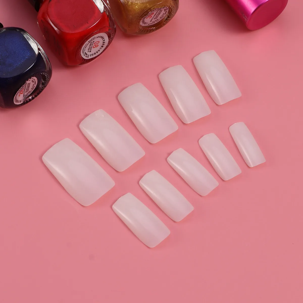 500Pcs Natural Style Fake Nail Tips Transparent Full Cover Artificial Nails for Professional Salon DIY Nail Art Wedding