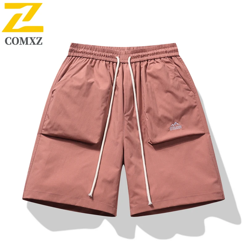 صيف جديد الرجال السراويل الاتجاه التطريز رقيقة التجفيف السريع تنفس جيب كبير السراويل الرياضية في الهواء الطلق الشاطئ تصفح السراويل