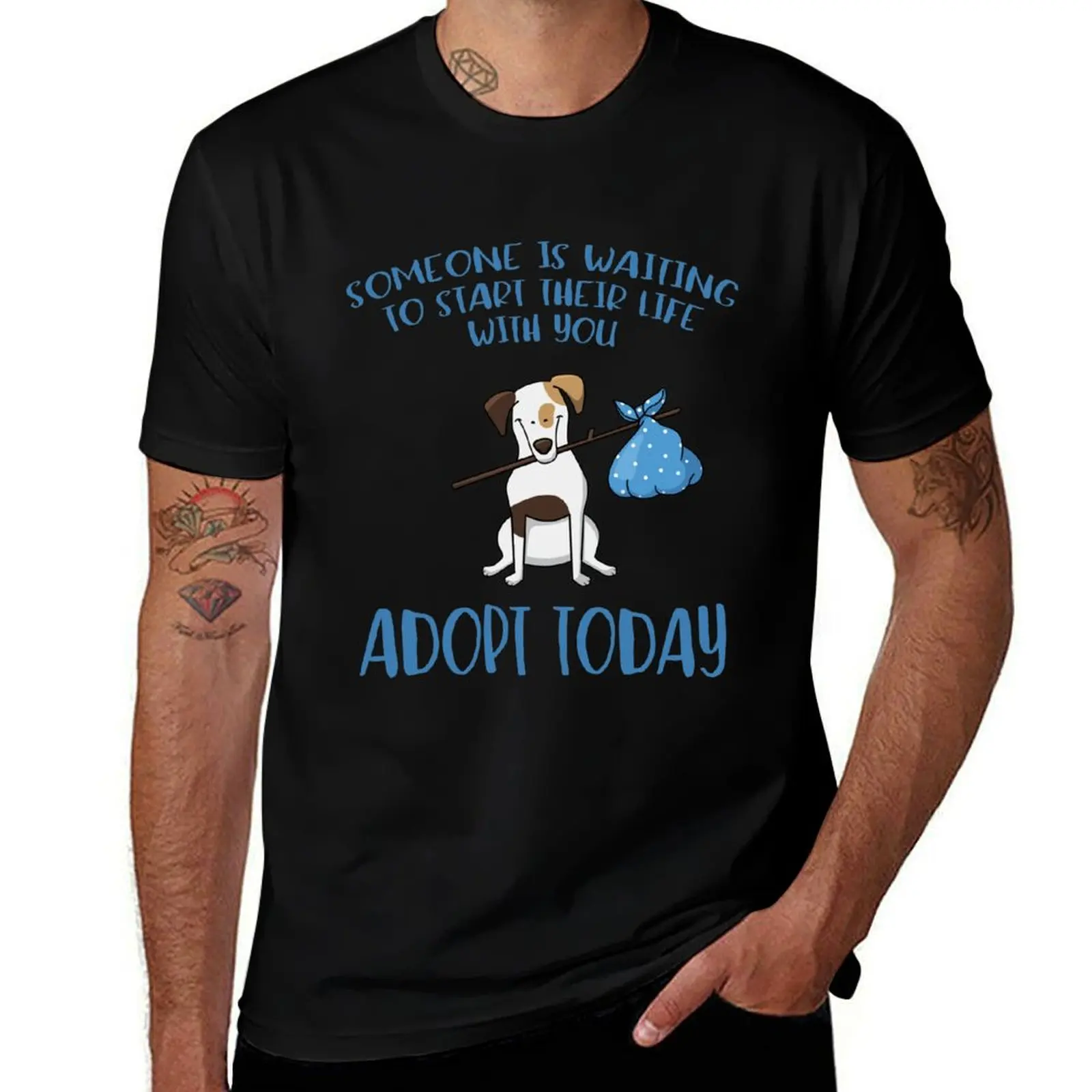 Someone Is Waiting ... Adopt a Dog Today T-Shirt plus size tops graphic shirts rapper graphic tees customs mens vintage t shirts