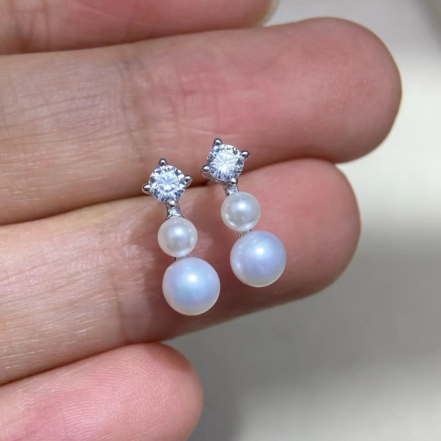 Wholesale S925 Sterling Silver Earrings Mount Findings Settings Base Mounting Parts Accessory for 3-5mm Pearls 5 pairs/lot
