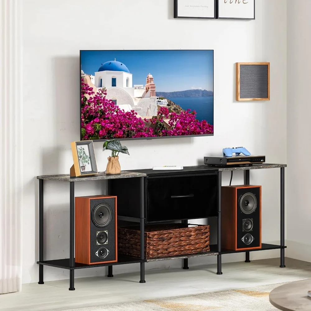 

TV cabinet Stand for with Fabric Drawer,