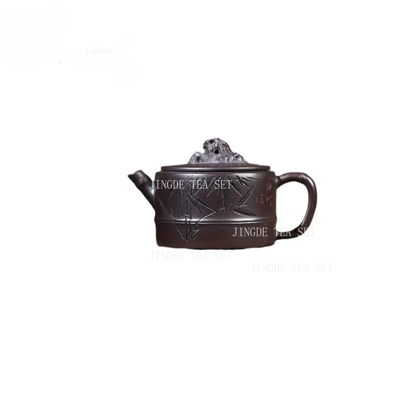 Yixing 150ml Purple Clay Pot Original Mine Hundred Eyes Purple Mud the Taihu Lake Bamboo Stone Teapot Kung Fu Tea Set