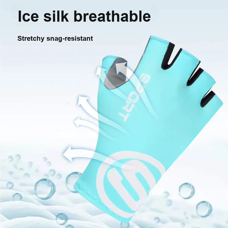 Half Finger Cycling Gloves Non Slip Abrasion Resistant Shock Absorbing Breathable for Outdoor Fishing Mountaineering