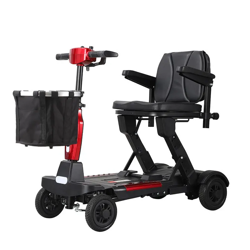 

Fully automatic, one-button folding, electric four-wheeler the elderly scooter, household elderly moped