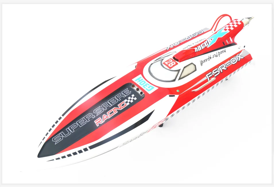 Draadloze afstandsbediening Speelgoedboot 30CC Motor Gaslijn Glasvezel RC Racing Boot Afstandsbediening ROOD G30H