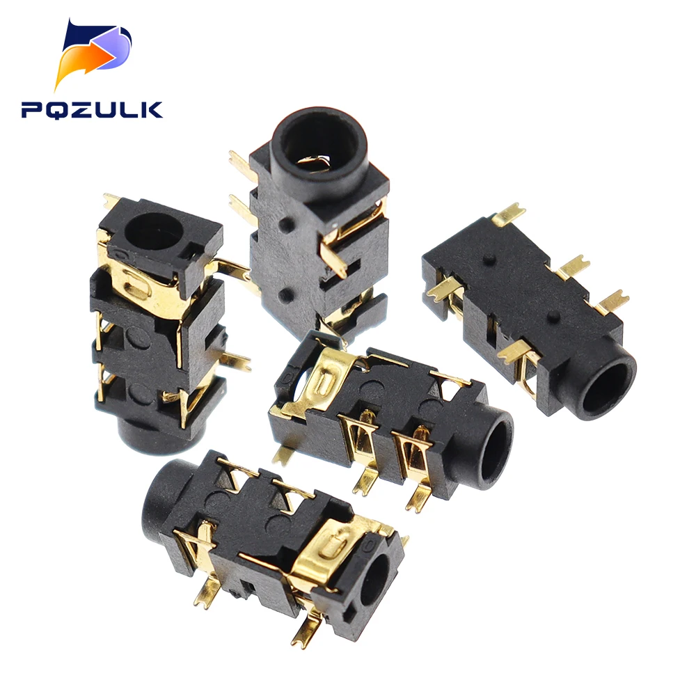 10PCS 3.5MM Headphone PJ-327A Gold-Plated Patch SMD Audio Earphones/Headphone Socket PJ327A