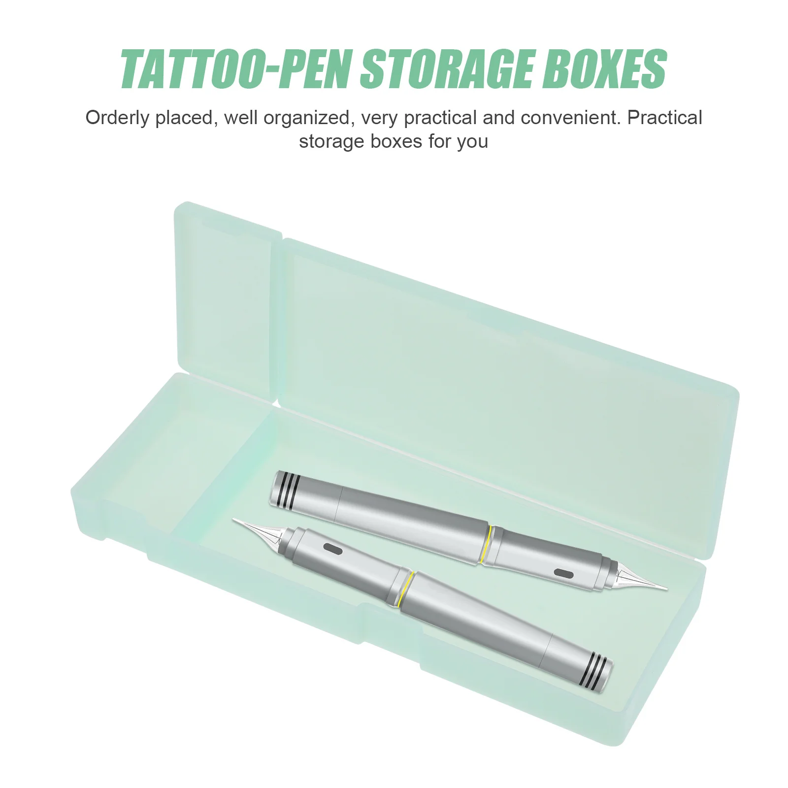 

Tattoo Pen Box Plastic Pencil Cases Oblong Storage Boxes Transparent Convenient