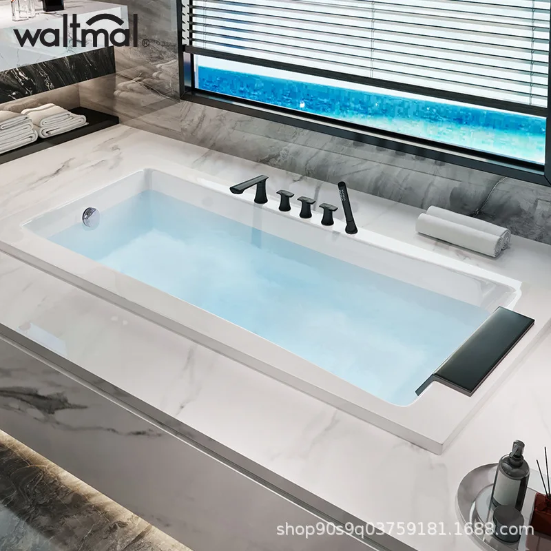 

Waterma Embedded Acrylic Bathtub Household Adult Square Bath 1.5m