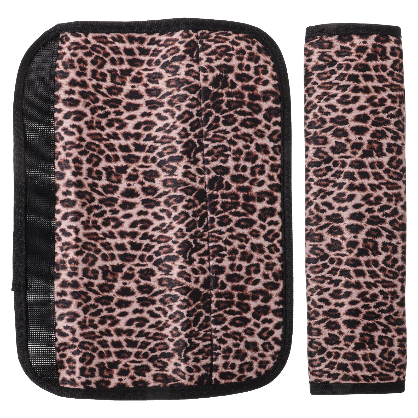 

2pcs Safety Belt Shoulder Pads Car Cushions Polyester Leopard Print Lightweight Durable Easy Install Clean LongTerm