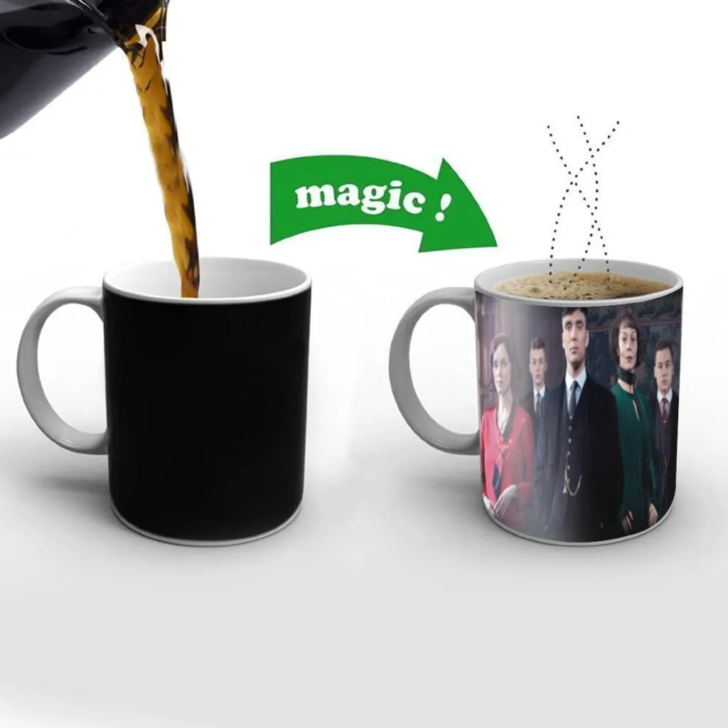 P-Peaky B-Blinders Mugs Cup Changing Color Magic Mugs Heat Sensitive Tea Cup Coffee Mug Gift Mug Drop Shipping