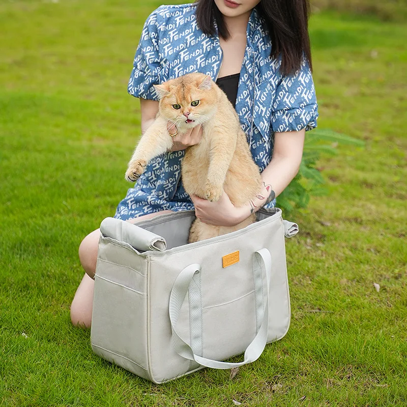 

Puppy Carrier Bag Outdoor Travel Dog Shoulder Bag Comfortable and Breathable Canvas Portable Shoulder Pet Bag Small Cat Dog Bag