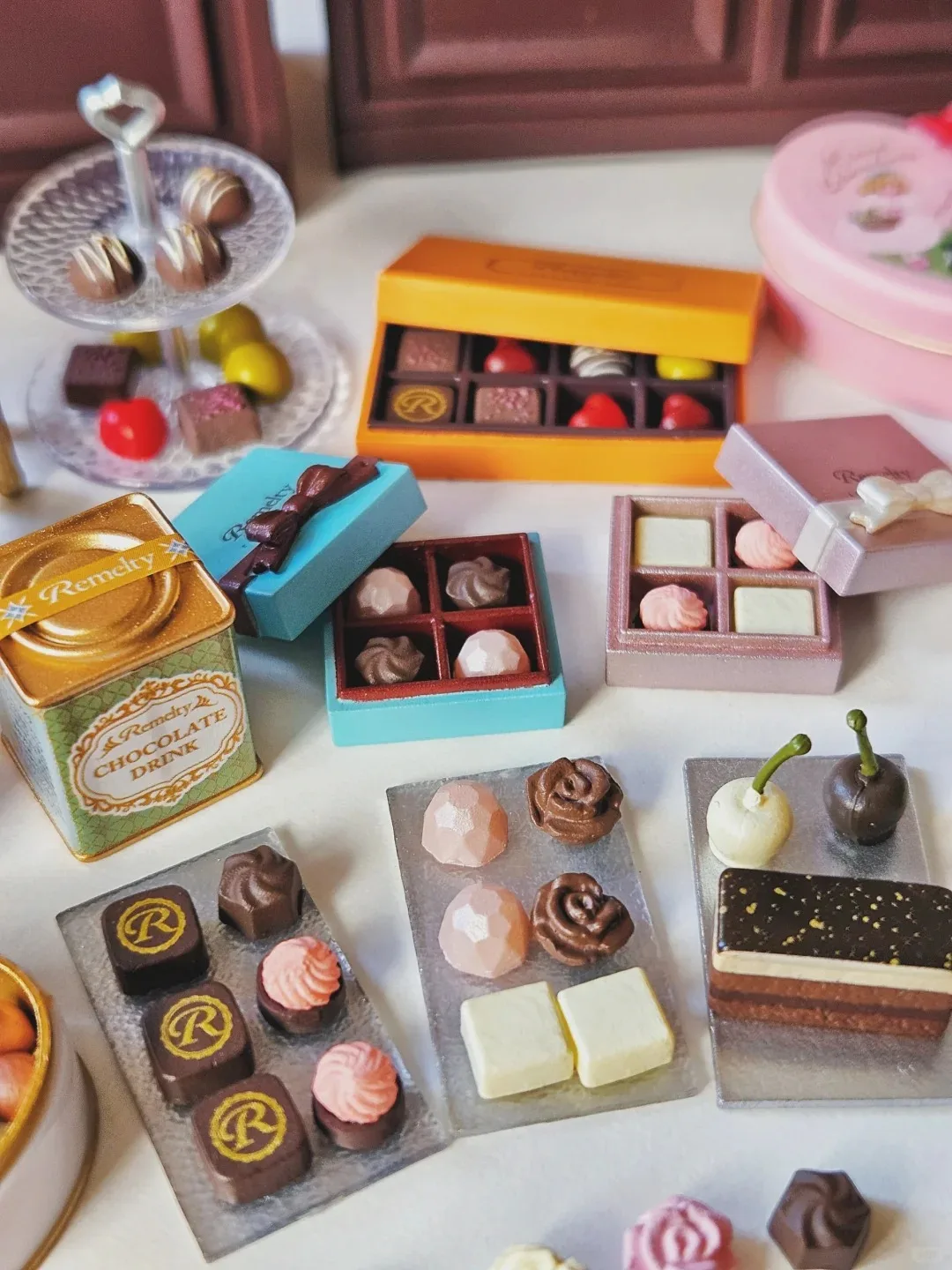 リーメント Remelty ハートリトルチョコレートショップ世界デザートミニ卓上装飾ブラインドボックスジュエリーおもちゃギフトアクションフィギュアおもちゃ