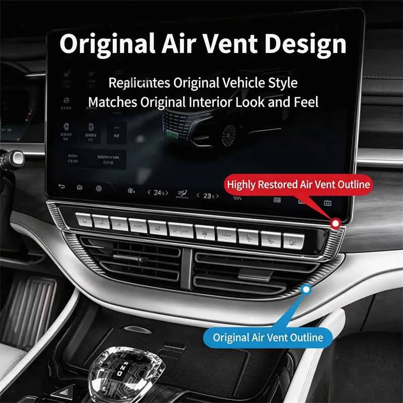 For Denza D9 2022-2025 Under Screen Physical Buttons Electric Sliding Door & Rear AC Seat Control Interior Upgrade