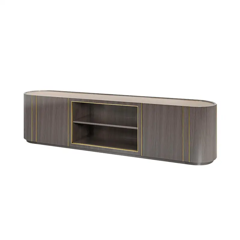 Modern simple TV cabinet floor-to-ceiling living room side cabinet Italian high-end light luxury marble